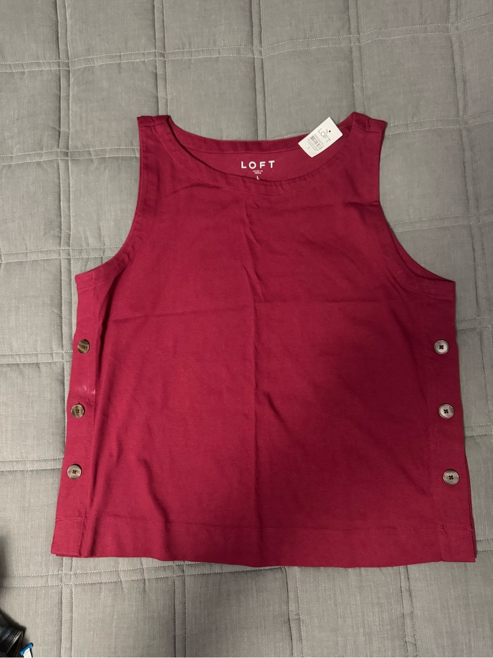 LOFT Crewneck Tee in Deep Berry